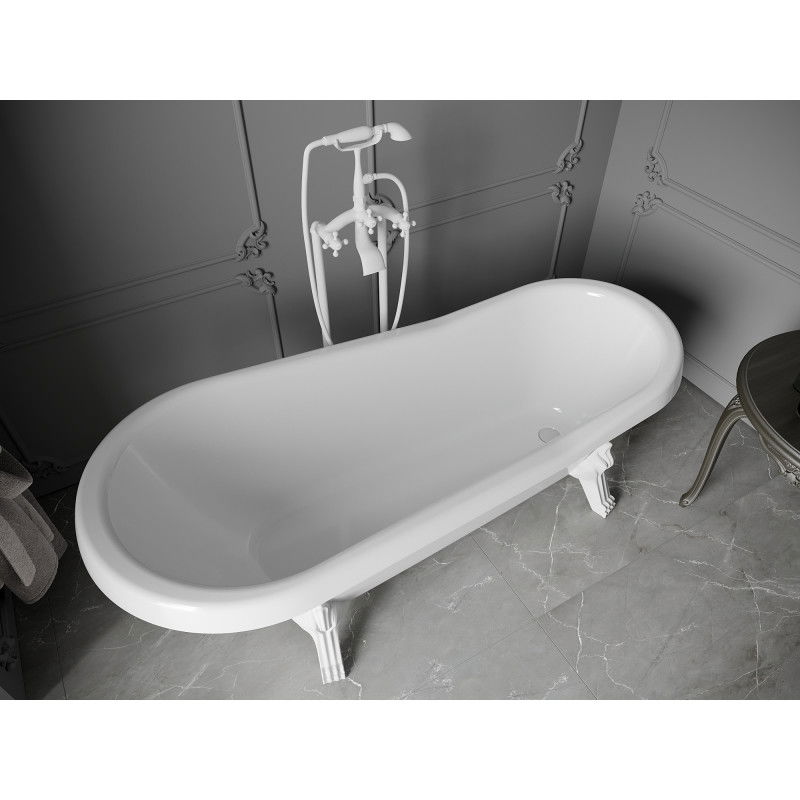 Mexen Retro свободностояща вана 170 x 75 см, бяла, бели крака - 53251707500-20