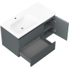 Mexen Orio шкафче за баня 90 см с мивка Vela лява, 2 чекмеджета, 1 врата, графит мат/бяло мат - 91A13-09047-3-BBFFF66-W23L01