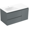 Mexen Orio шкафче за баня 90 см с мивка Vela лява, 2 чекмеджета, 1 врата, графит мат/бяло мат - 91A13-09047-3-BBFFF66-W23L01