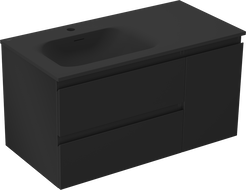 Mexen Orio шкаф за баня 90 см с умивалник Vela ляв, 2S, 1D, черен мат - 91A13-09047-3-BBFFF71-W23L71