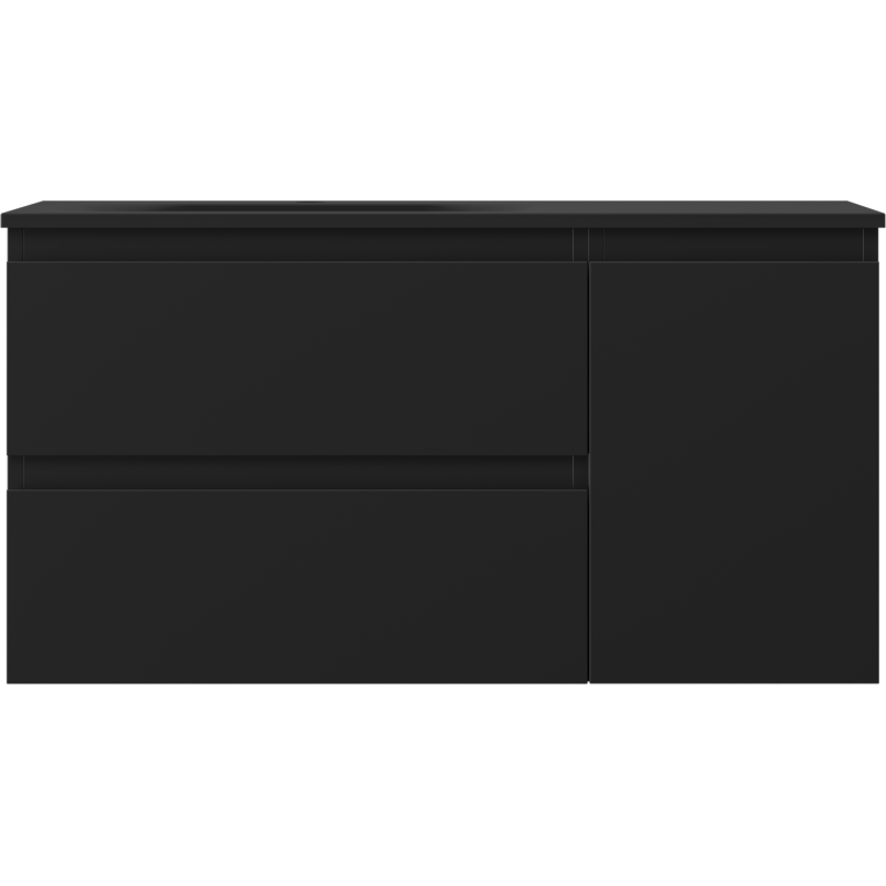 Mexen Orio шкаф за баня 90 см с умивалник Vela ляв, 2S, 1D, черен мат - 91A13-09047-3-BBFFF71-W23L71