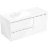Mexen Orio шкаф за баня 100 см с мивка Vela лява, 2S, 1D, бял гланц - 91A13-10047-3-BBFFF00-W23L00