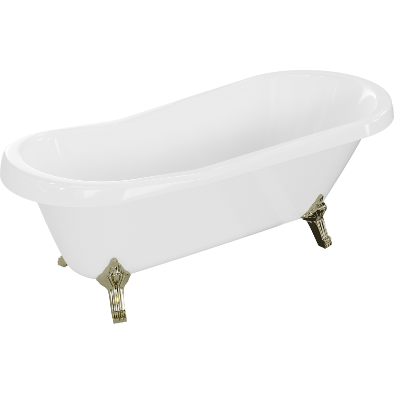 Mexen Retro свободно стояща вана 170 x 75 см, бяла, крака златни - 53251707500-50