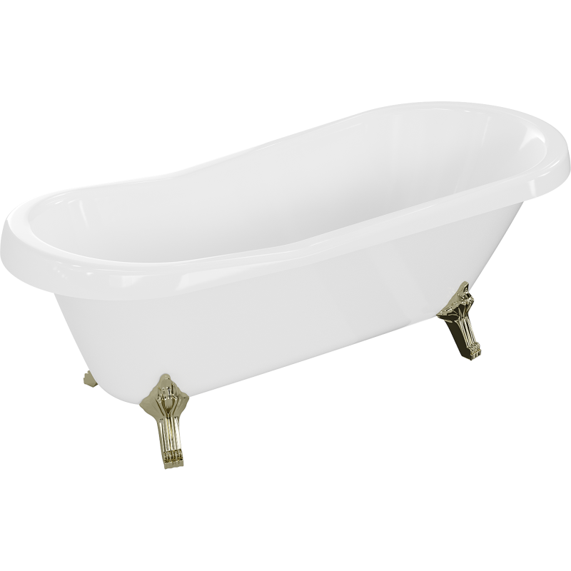 Mexen Retro свободно стояща вана 170 x 75 см, бяла, със златни крака - 53251707500-50