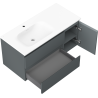 Mexen Orio шкаф за баня 100 см с мивка Vela лява, 2S, 1D, графит мат/бял мат