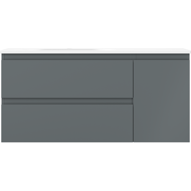 Mexen Orio шкаф за баня 100 см с мивка Vela лява, 2S, 1D, графит мат/бял мат