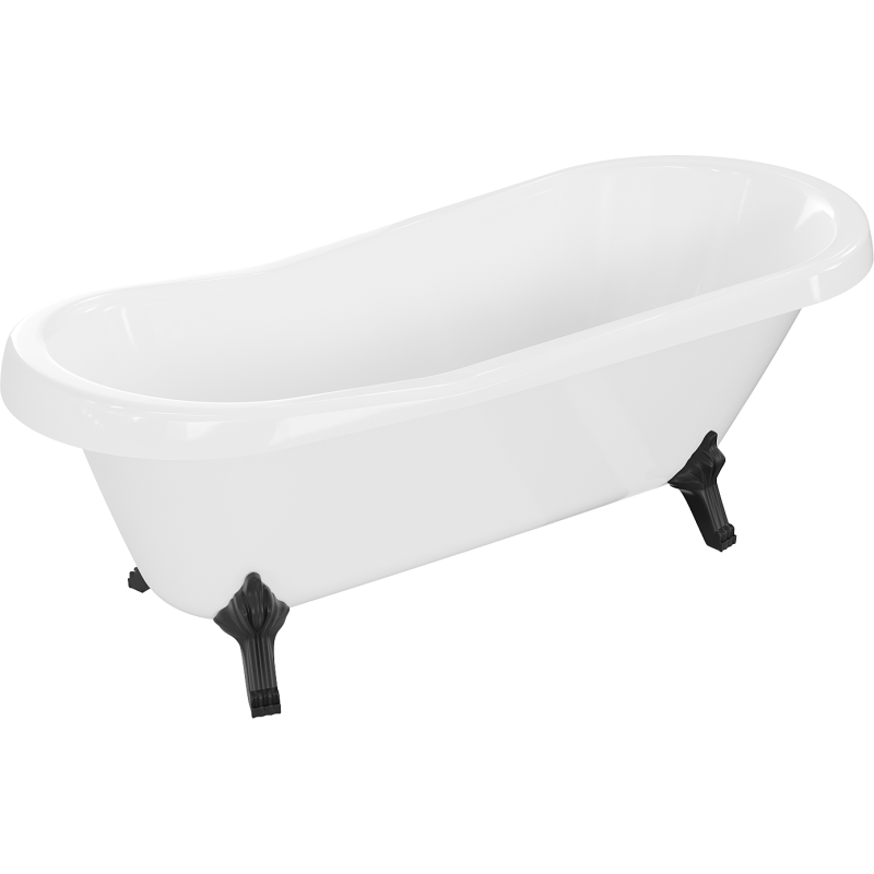 Mexen Retro самостоятелна вана 170 x 75 см, бяла, черни крака - 53251707500-70