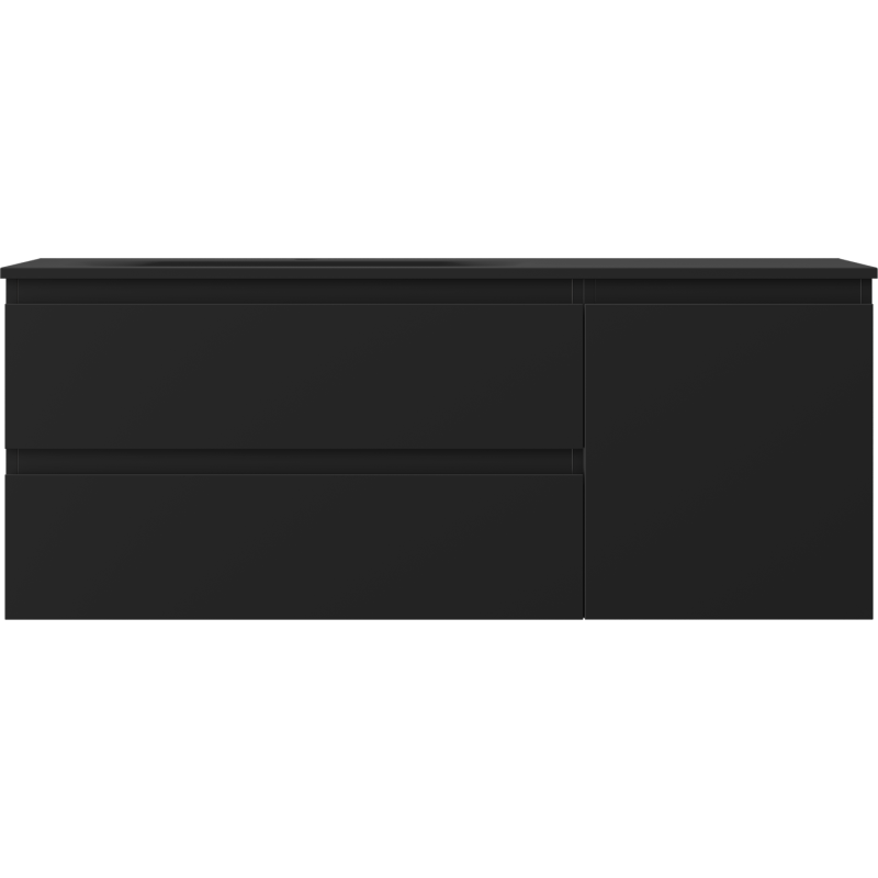 Mexen Orio шкаф за баня 120 см с мивка Vela ляв, 2S, 1D, черен мат - 91A13-12047-3-BBFFF71-W23L71