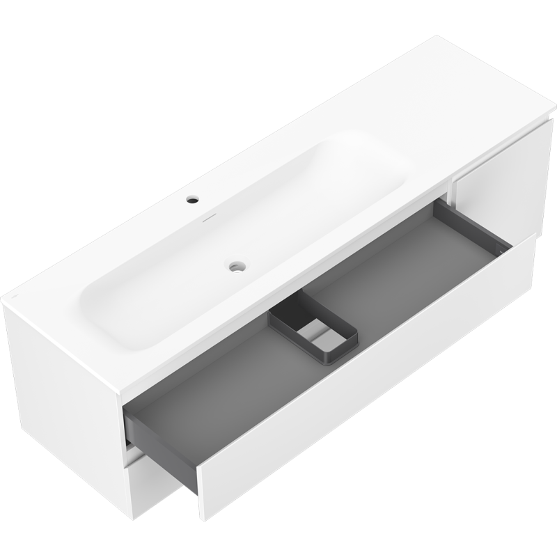 Mexen Orio баня шкаф 160 см с мивка Vela лява, 2S, 1D, бял мат - 91A13-16047-3-BBFFFF01-W23L01