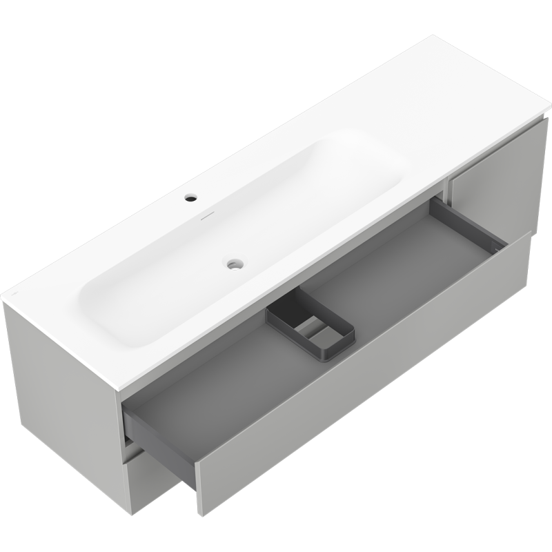 Mexen Orio шкаф за баня 160 см с мивка Vela лява, 2S, 1D, сиво мат/бяло мат - 91A13-16047-3-BBFFF62-W23L01