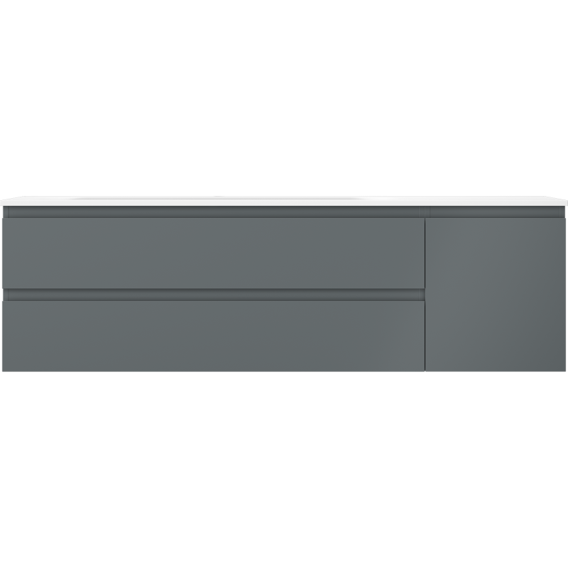 Mexen Orio шкаф за баня 160 см с мивка Vela лява, 2S, 1D, графит мат/бял мат