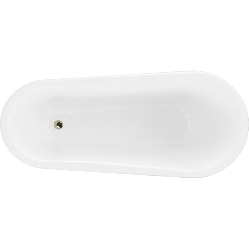 Mexen Retro свободностояща вана 170 x 75 см, бяла/черна, златни крака - 53251707575-50