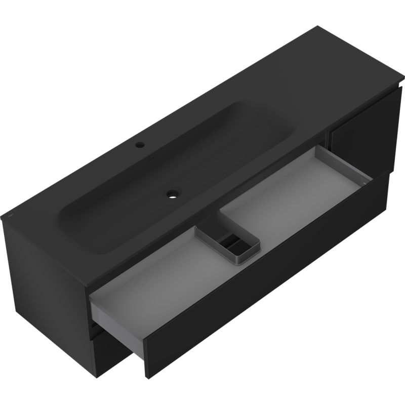 Mexen Orio шкаф 160 см с мивка Vela лява, 2S, 1D, черен мат - 91A13-16047-3-BBFFF71-W23L71