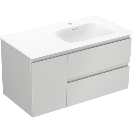 Mexen Orio шкаф за баня 90 см с мивка Vela дясна, 2S, 1D, сив мат/бял мат - 91A13-09047-3-BBFFF62-W23P01