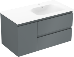 Mexen Orio шкаф за баня 90 см с мивка Vela дясна, 2S, 1D, графит мат/бял мат - 91A13-09047-3-BBFFF66-W23P01