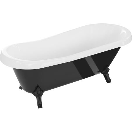 Mexen Retro свободностояща вана 170 x 75 см, бяла/черна, черни крака - 53251707575-70