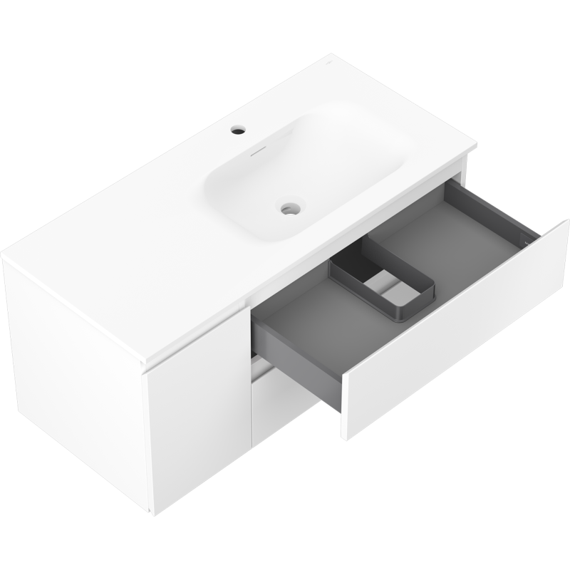 Mexen Orio шкаф за баня 100 см с мивка Vela дясна, 2S, 1D, бял мат - 91A13-10047-3-BBFFFF01-W23P01