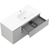 Mexen Orio шкаф за баня 100 см с мивка Vela дясна, 2S, 1D, сив мат/бял мат