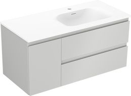 Mexen Orio шкаф за баня 100 см с мивка Vela дясна, 2S, 1D, сив мат/бял мат