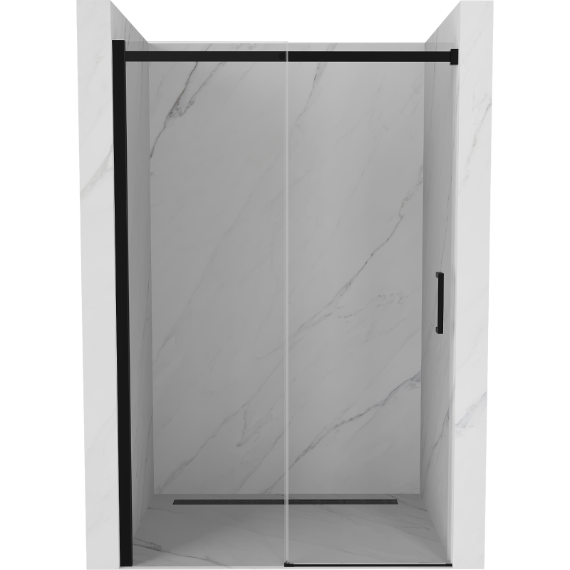 Mexen Omega плъзгащи се душ врати 120 см, прозрачни, черни - 825-120-000-70-00