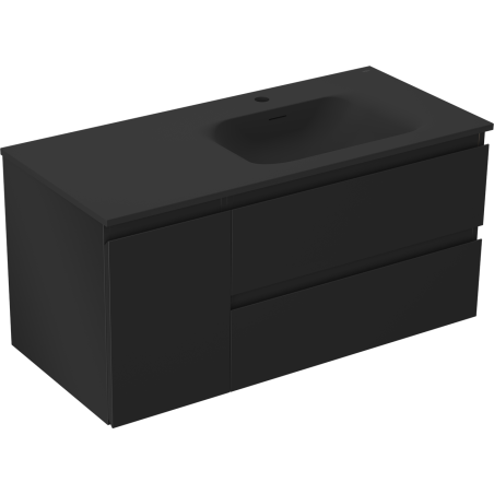 Mexen Orio шкаф за баня 100 см с мивка Vela дясна, 2S, 1D, черен мат