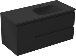 Mexen Orio шкаф за баня 100 см с мивка Vela дясна, 2S, 1D, черен мат