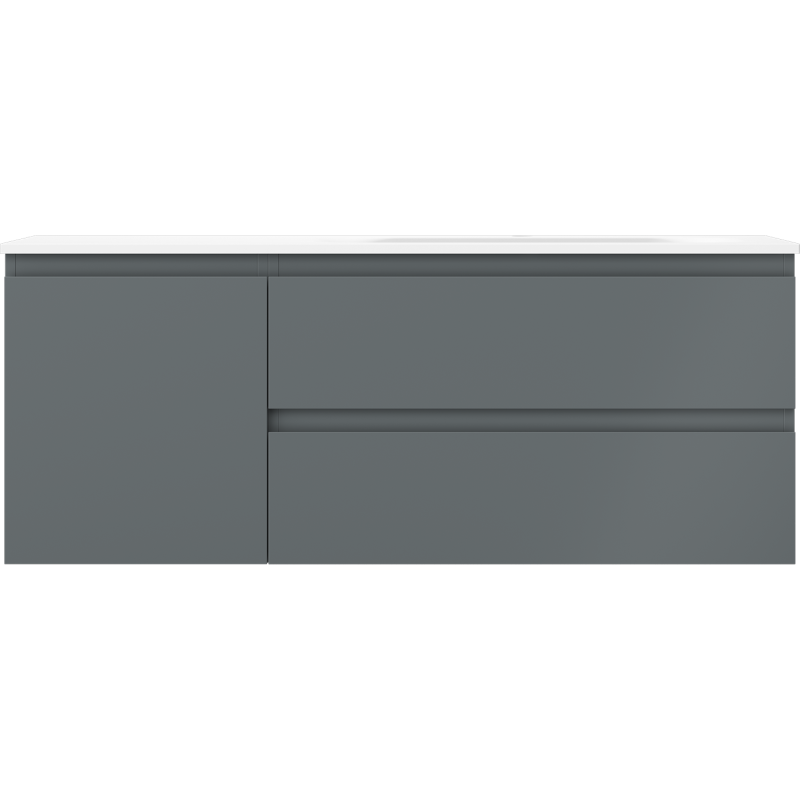 Mexen Orio шкаф за баня 120 см с мивка Vela дясна, 2S, 1D, графит мат/бял мат