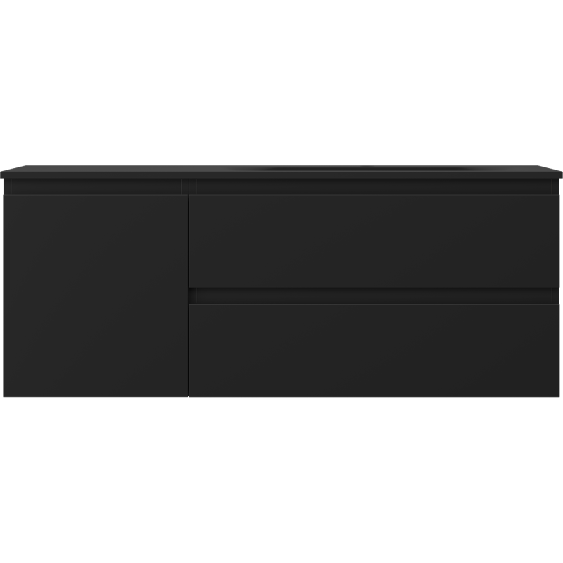 Mexen Orio шкаф за баня 120 см с мивка Vela дясна, 2S, 1D, черен мат