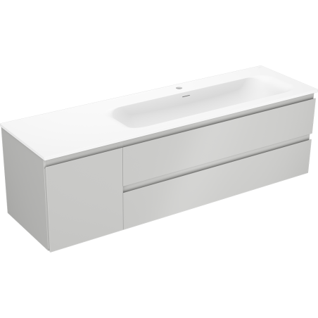 Mexen Orio шкаф за баня 160 см с мивка Vela дясно, 2S, 1D, сиво мат/бяло мат