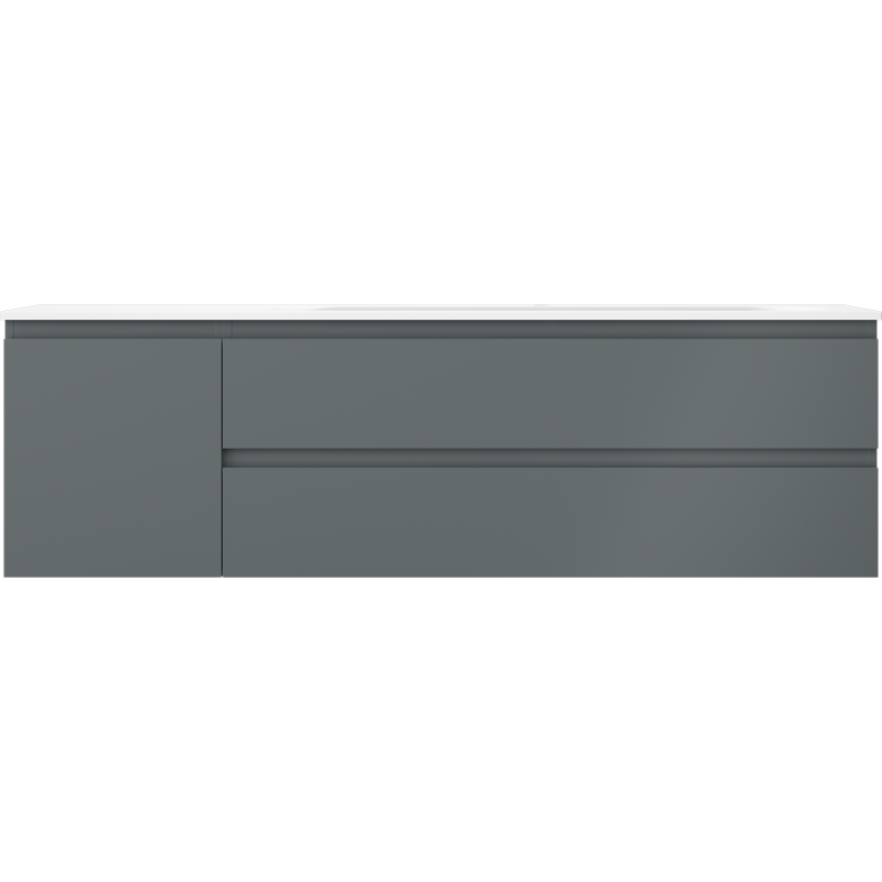 Mexen Orio шкаф за баня 160 см с мивка Vela дясна, 2S, 1D, графит мат/бял мат