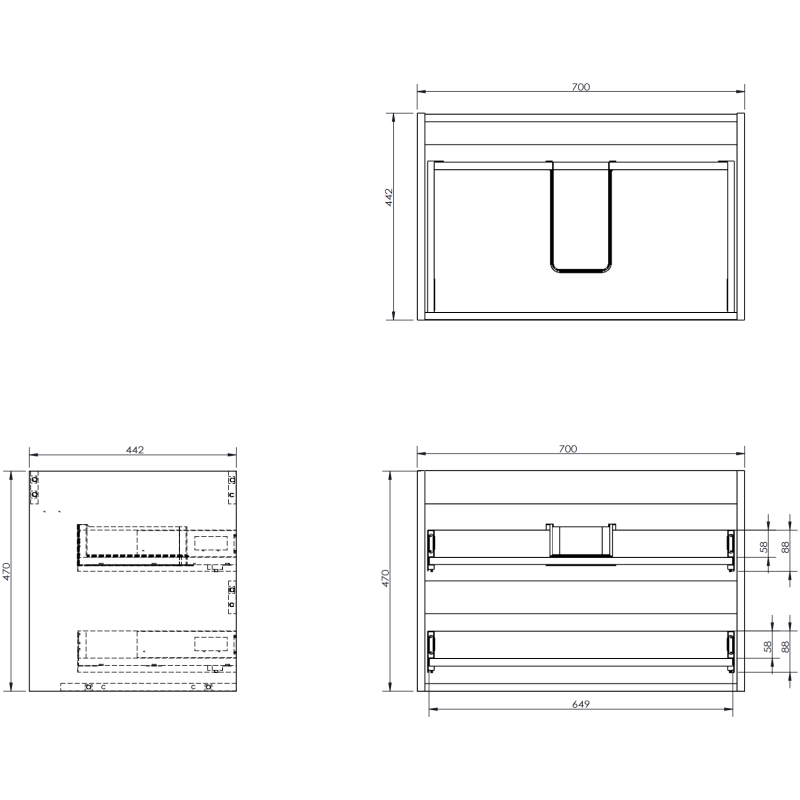 Mexen Rivel шкаф за баня 100 см с мивка Вела лява, 2S, 1D, релефна, черен мат