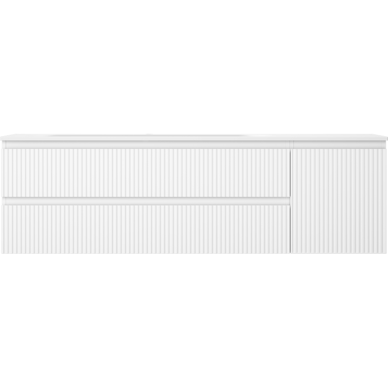 Mexen Rivel шкаф за баня 160 см с мивка Vela лява, 2S, 1D, оребрена, бял мат - 91A23-16047-3-BBFFF01-W23L01