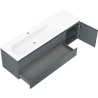 Mexen Rivel баня шкаф 160 cm с мивка Vela лява, 2S, 1D, релефна, графит/бял мат - 91A23-16047-3-BBFFF66-W23L01