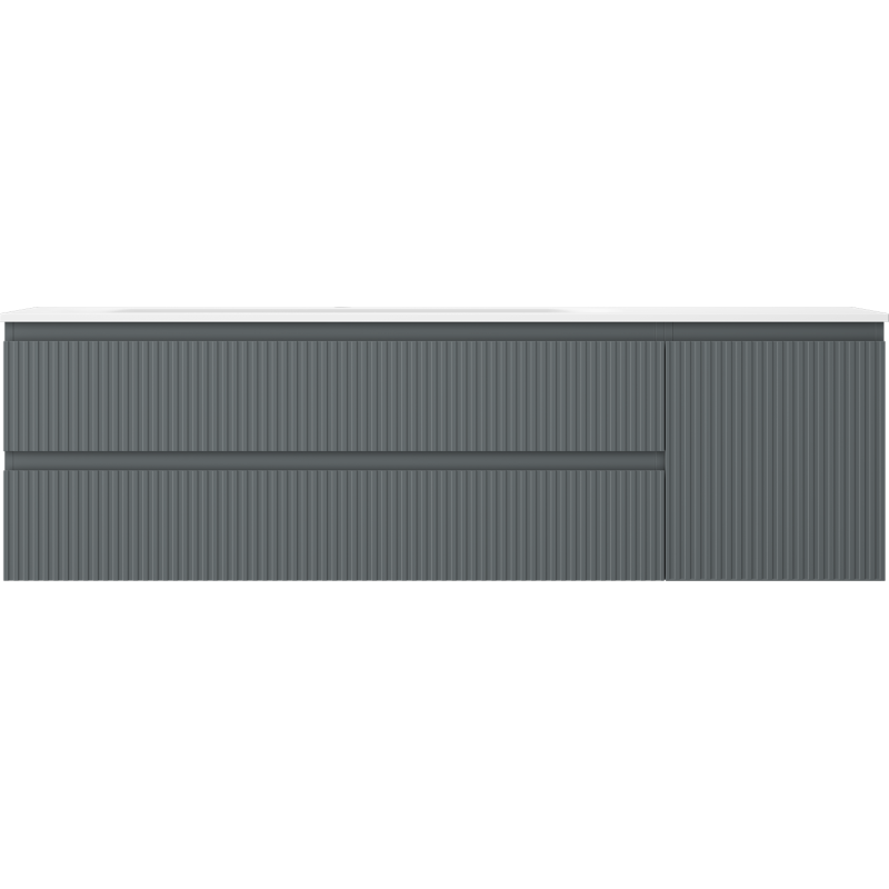 Mexen Rivel баня шкаф 160 cm с мивка Vela лява, 2S, 1D, релефна, графит/бял мат - 91A23-16047-3-BBFFF66-W23L01