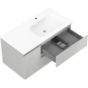 Mexen Rivel баня шкаф 90 см с мивка Vela дясна, 2S, 1D, оребрена, сив мат/бял мат - 91A23-09047-3-BBFFF62-W23P01