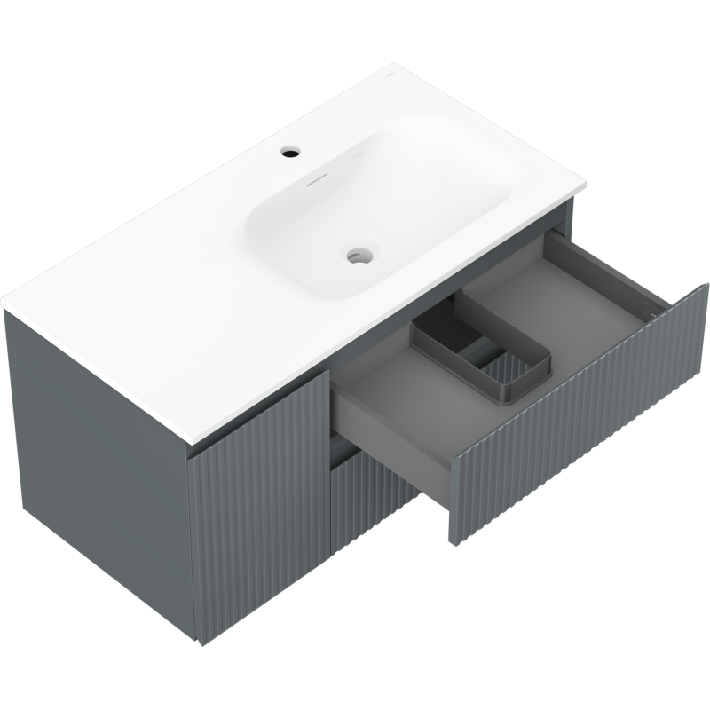 Mexen Rivel шкафче за баня 90 см с мивка Вела дясна, 2S, 1D, прорезано,