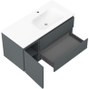 Mexen Rivel баня шкаф 100 см с мивка Vela дясна, 2S, 1D, оребрена, графит/бял мат - 91A23-10047-3-BBFFF66-W23P01