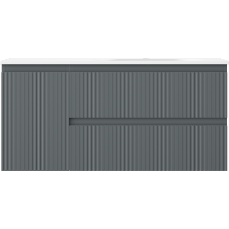 Mexen Rivel баня шкаф 100 см с мивка Vela дясна, 2S, 1D, оребрена, графит/бял мат - 91A23-10047-3-BBFFF66-W23P01