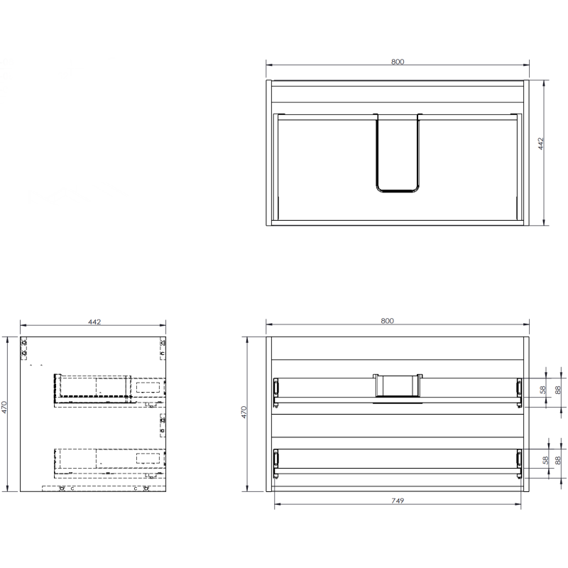 Mexen Rivel баня шкаф 120 cm с умивалник Vela десен, 2S, 1D, оребрен, черен мат - 91A23-10047-3-BBFFF71-W23P71