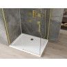 Mexen Omega плъзгаща се душ кабина 130 x 80 см, прозрачна, златна + поддушово