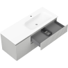 Mexen Rivel баня шкаф 120 см с мивка Vela дясна, 2S, 1D, рифована, сива/бяла мат - 91A23-12047-3-BBFFF62-W23P01
