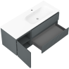 Mexen Rivel шкаф за баня 120 см с мивка Vela дясна, 2S, 1D, рифелована, графит/бял