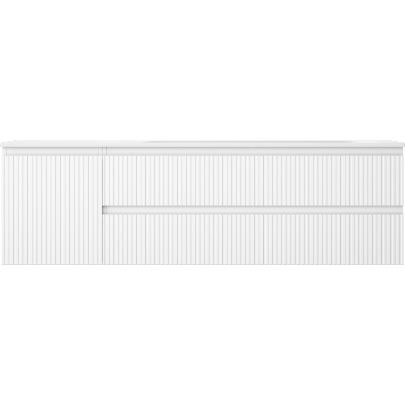 Mexen Rivel шкаф за баня 160 см с мивка Vela дясна, 2S, 1D, с канал, бял мат