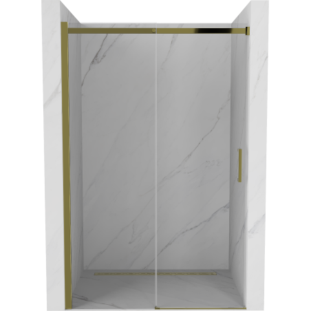 Mexen Omega плъзгащи се душ врати 140 cm, прозрачни, златни - 825-140-000-50-00