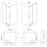 Mexen Rox плъзгаща се душ кабина лява 150 x 90 см, черна решетка, черна -