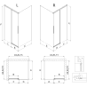 Mexen Rox право плъзгаща се душ кабина 160 x 120 см, черна решетка, черна - 8C2-160-120-70-77-P