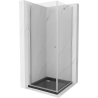 Mexen Pretoria отваряема душ кабина 70 x 70 см, прозрачна, хром + черен Flat