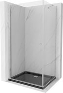 Mexen Pretoria Отваряема душ кабина 70 x 80 см, прозрачна, хром + издълбана Flat,