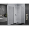 Mexen Pretoria люлееща се душ кабина 70 x 90 см, прозрачна, хром + душ тава Flat,