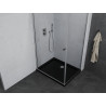 Mexen Pretoria разтегателна душ кабина 80 x 90 см, прозрачна, хром + плосък